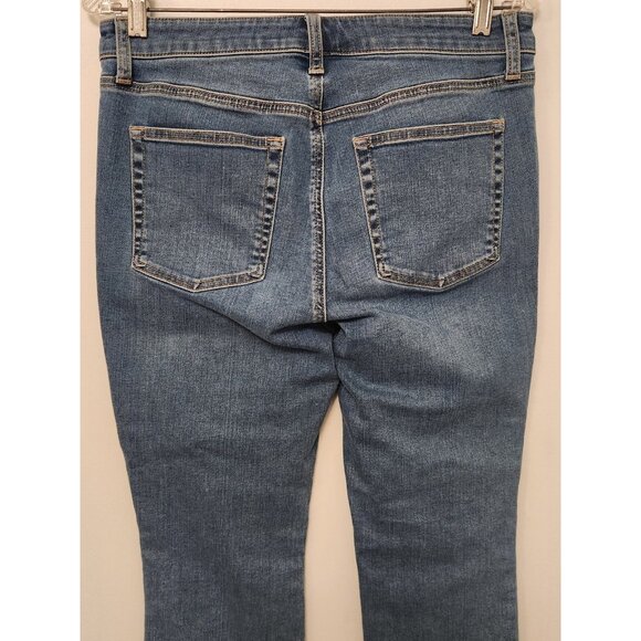 Talbots Jeans Womens 8P Petites Mid-Rise Crop Flare Medium Wash Blue Denim EUC - Picture 9 of 15
